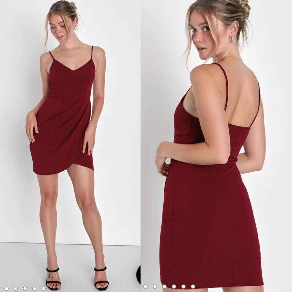 NWT Lulus Forever‎ Your Girl Wine Red Dress Size Large